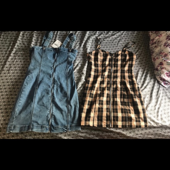 Jean dress and plaid dress combo - Picture 5 of 6